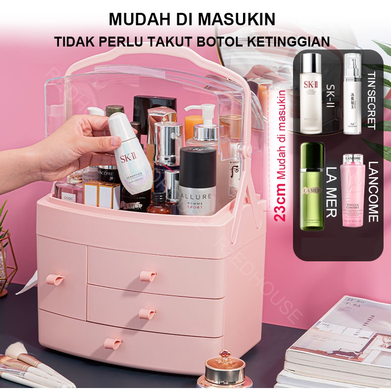 RED HOUSE Rak Kosmetik Beauty Case Tempat Penyimpanan Make Up Storage Box Organizer Kosmetik