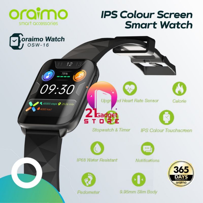 Oraimo Smart Watch Jam Tangan Pintar - Ultra Slim OSW-16