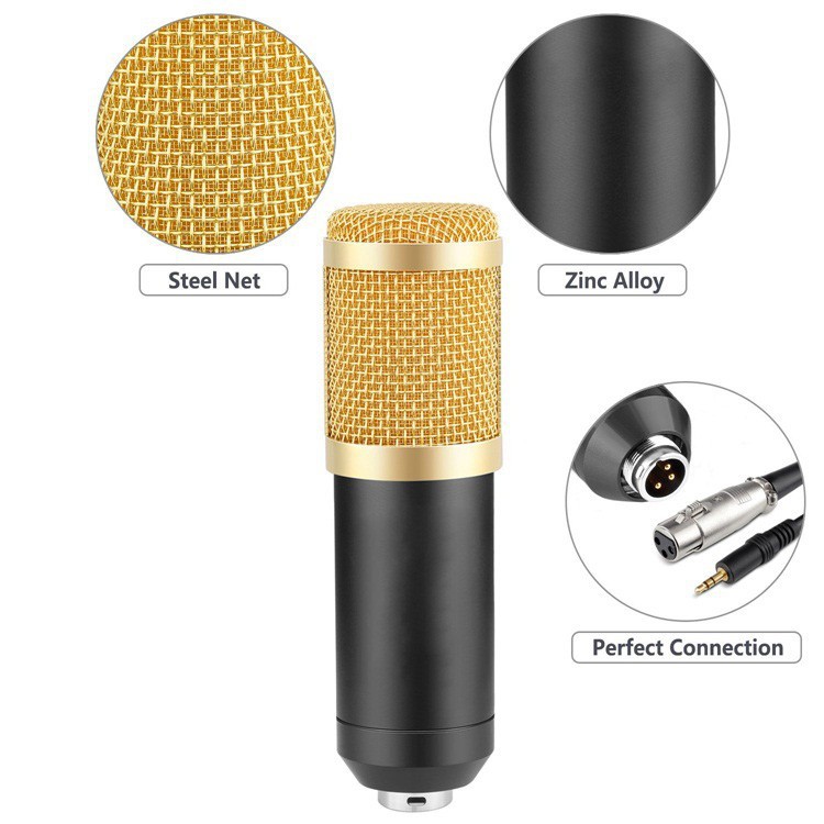 Microphone Mikrofon Kondenser Studio dengan Shock Proof Mount - BM800 - BM-800