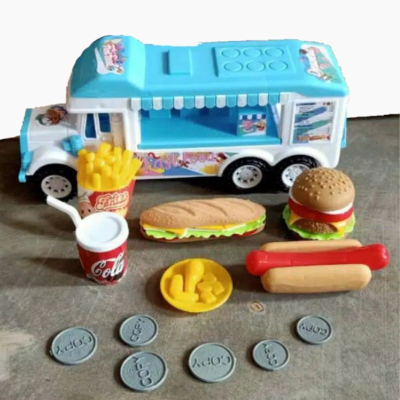 LI 10/11 truck delicious fast food / mainan mobil truck menjual burger / eskrim