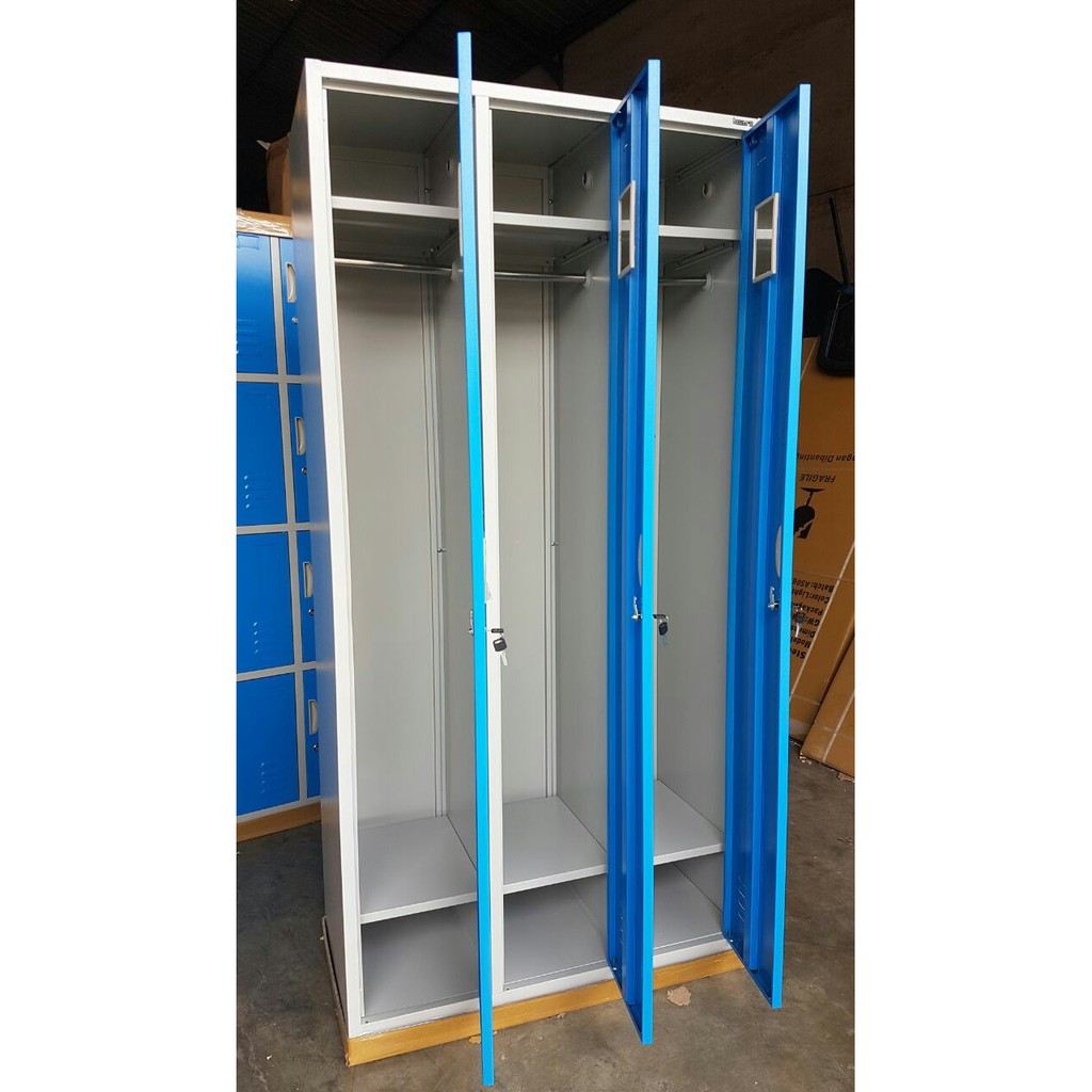 BEST LEMARI BESI 3 PINTU GANTUNGAN PAKAIAN LOKER BESI CABINET KOZURE KL 3 W