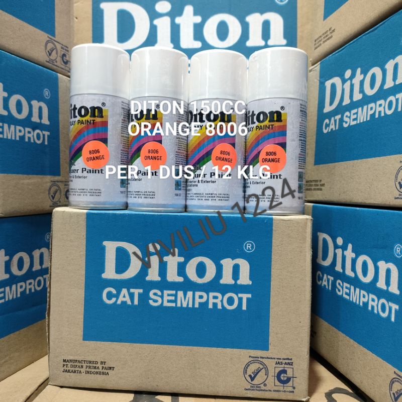 Pilok Cat Diton Orange 8006 Per 1 Dus / 12 Klg Stabilo Oren 150cc Harga Per 1 Dus (12) Cat Semprot Diton 150cc Pilok Diton Pilox Diton Cat Diton 150cc