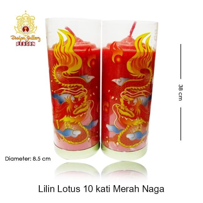 Lilin/Candle Puja Sembahyang Lotus 10 Kati Merah Naga