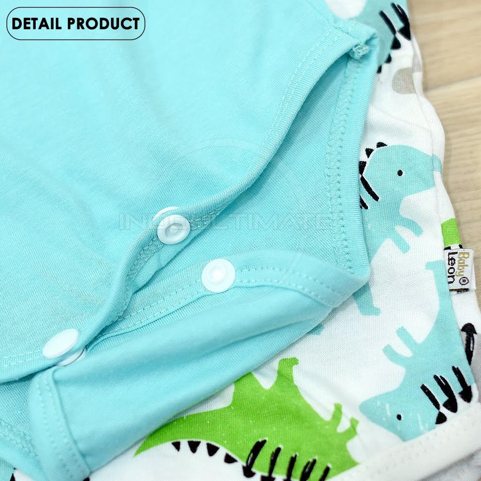0-12M Baby Leon Set 3In1 Baju Jumper Pendek Panjang Celana Bayi Bayi Set-Sk02 Katun Single Knit Baju