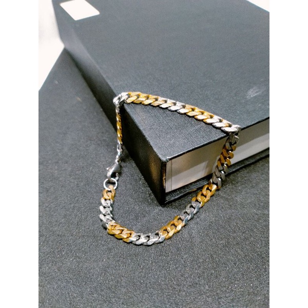 GELANG RANTAI TITANIUM KOMBINASI PRIA WANITA STAINLEES STEEL BAJA