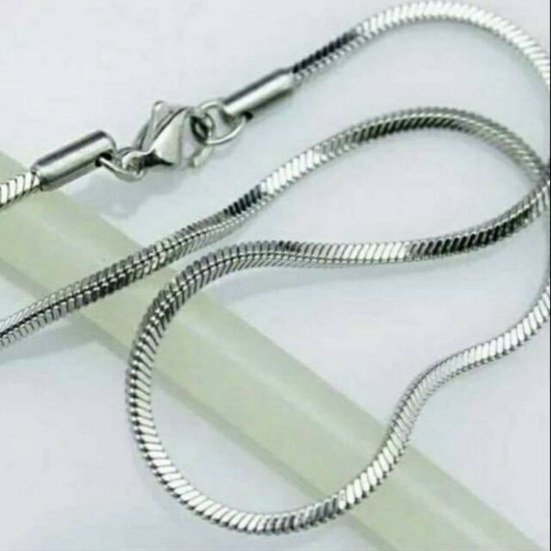 KALUNG BELUT BULAT SILVER KALUNG TITANIUM PRIA DAN WANITA