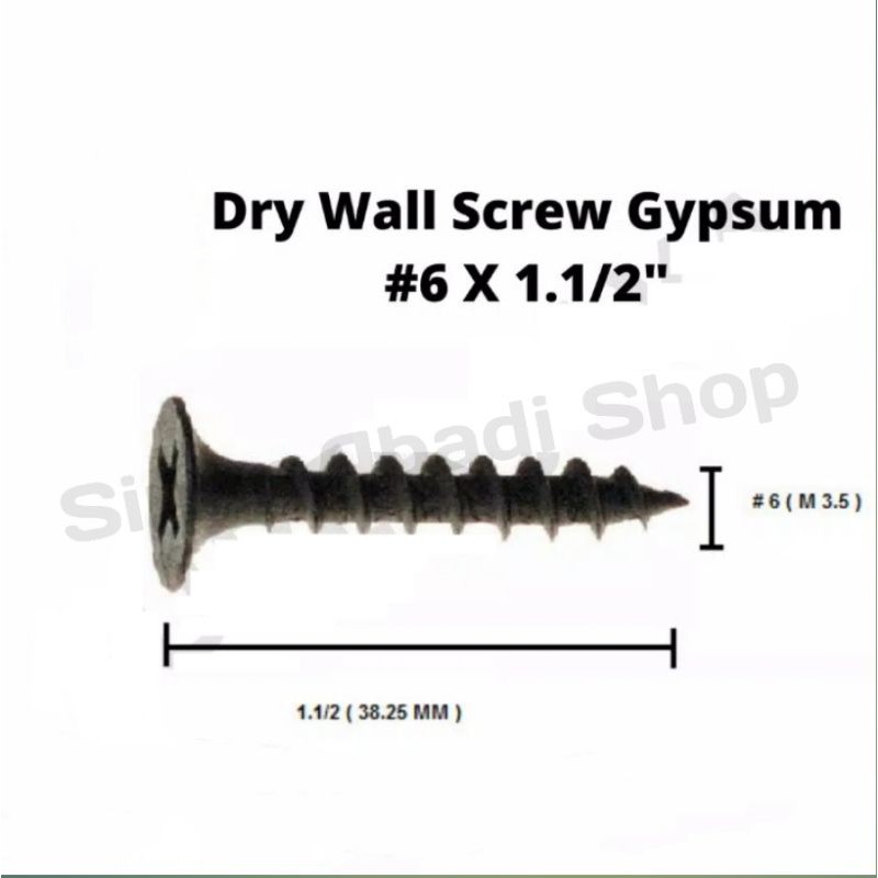 Sekrup Gypsum 3,8cm ( isi 10pc)