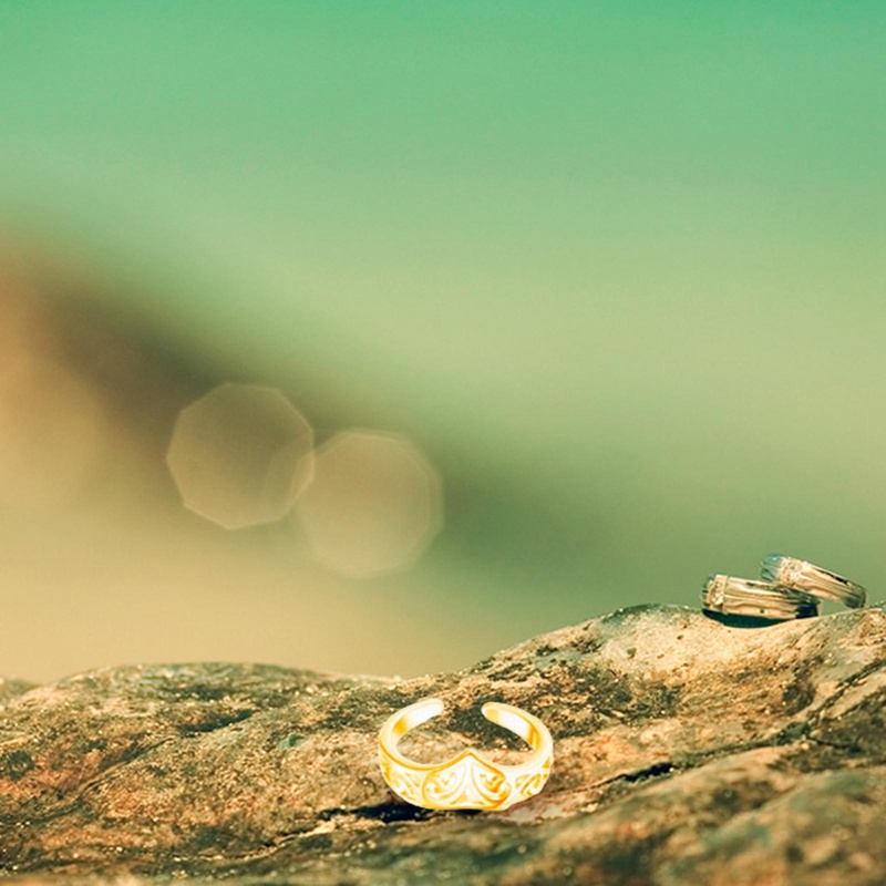 Fancyqube Cincin Kaki Model Terbuka Adjustable Bentuk Hati Gelombang Untuk Wanita