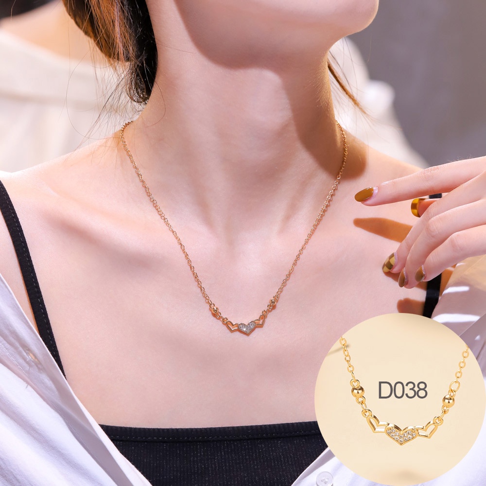 ✨D.G.C✨  Kalung Titanium Mewah Rose Gold Cinta Liontin Korean Style Necklace Aksesoris Fashion Kalung Wanita Murah DK