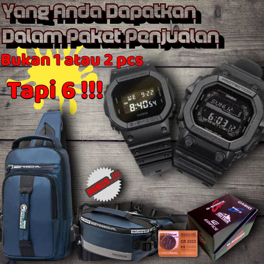 Jam Couple Anti Air Pria dan Wanita Digital G Shock GX 56BB dan DW5600 Best Seller Murah Bonus 2 Tas