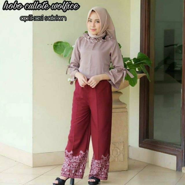 Celana Hobo Kulot Maroon  || Pakaian Wanita Murah Jakarta