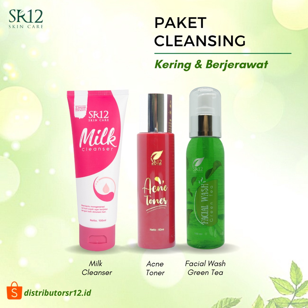 Paket Pembersih Wajah SR12 Double Cleansing Herbal Perawatan Wajah Kulit Berminyak Berjerawat