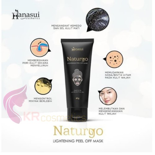 HANASUI naturgo peel off mask masker komedo tube 60 gr