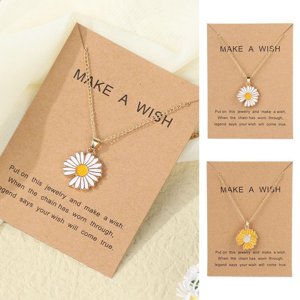 Solighter Kalung Bunga Daisy Fashion Liontin Logam Novelty Kerah