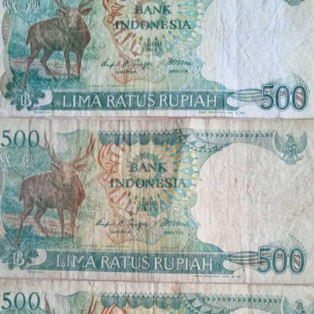 Uang lama pecahan 500 rupiah tahun 1988