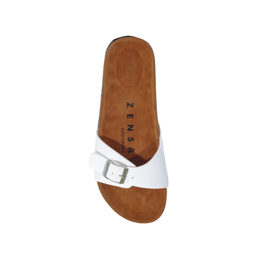 Hestia White | Sandal Strap Tali Kulit Simpel Kayu Wanita Women Sendal Footwear Ori | FORIND x Zensa