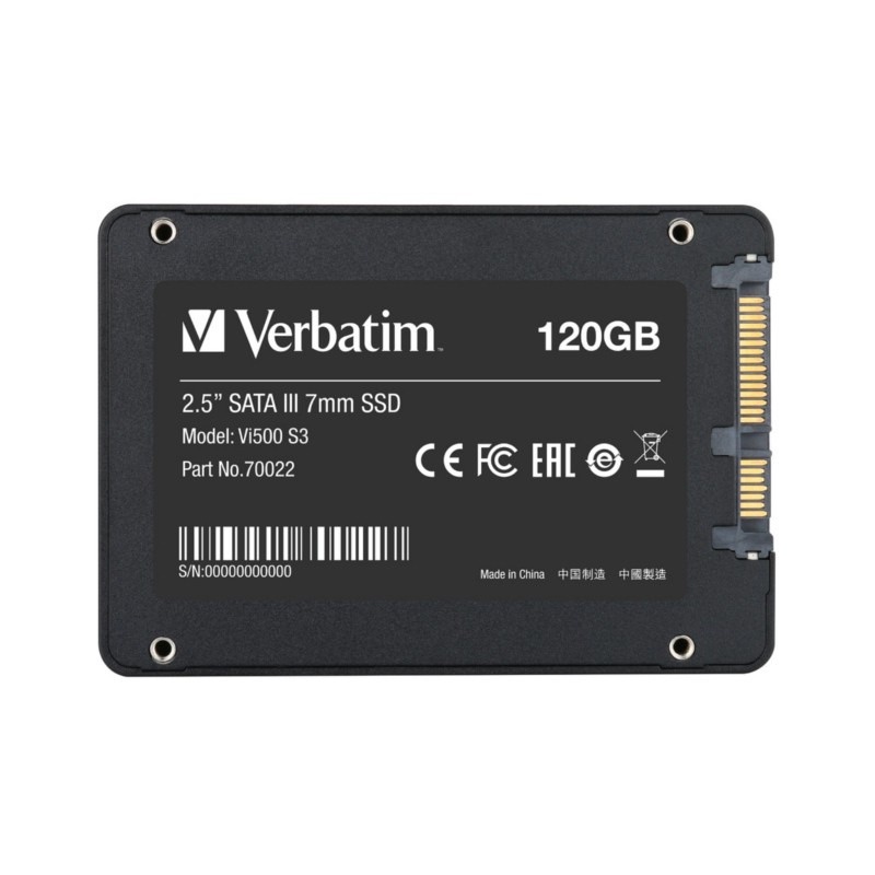 SSD Internal VERBATIM SATA III 120GB Vi500 S3 2.5 - VERBATIM 120GB