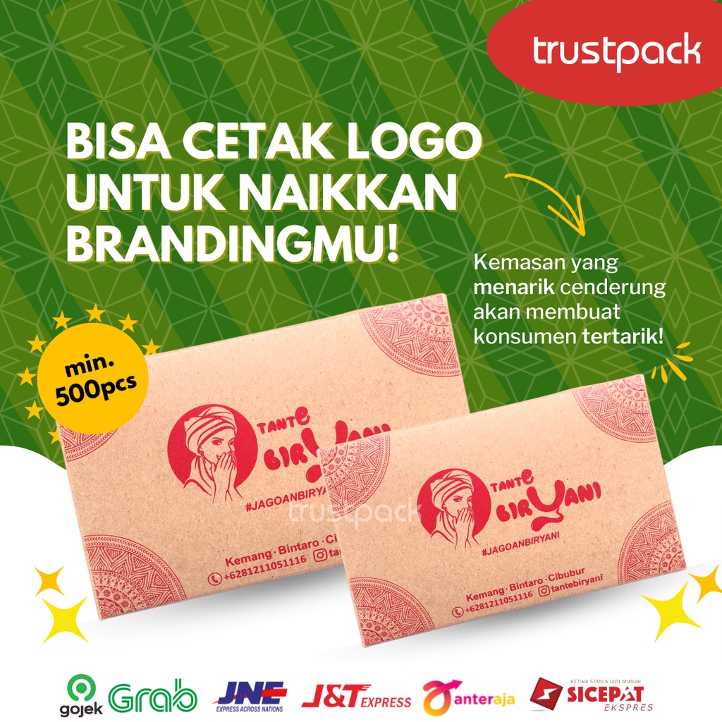 Dus Kraft Coklat 20x20 Laminasi/ dus nasi/ dus roti/ due kue - Jendela