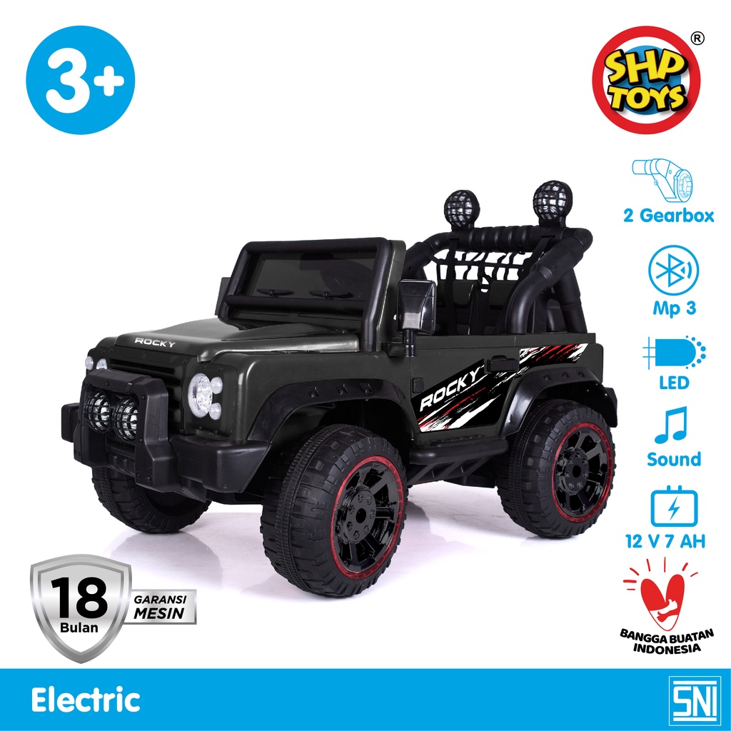 Rocky Volta Toys by SHP (Volta 5008) Mobil Mainan Aki 12v Remote Control Ban Karet
