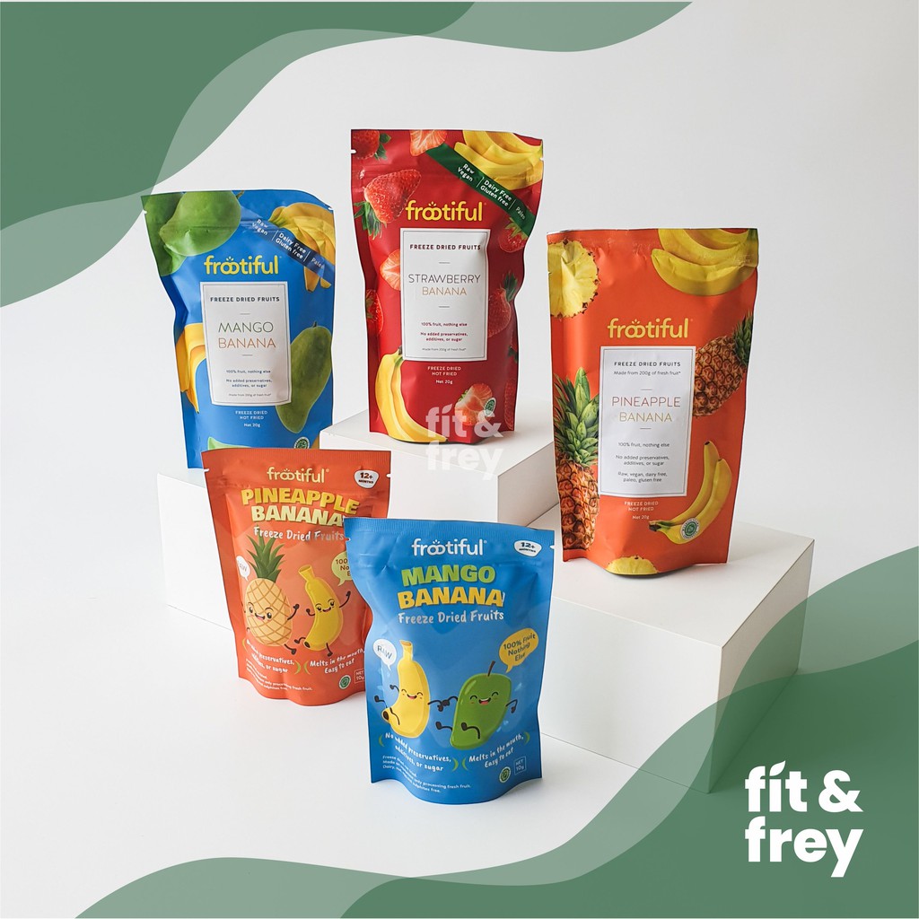 FROOTIFUL Freeze Dried Fruit - Strawberry Banana/Pineapple Banana/Mango Banana - Cemilan Sehat