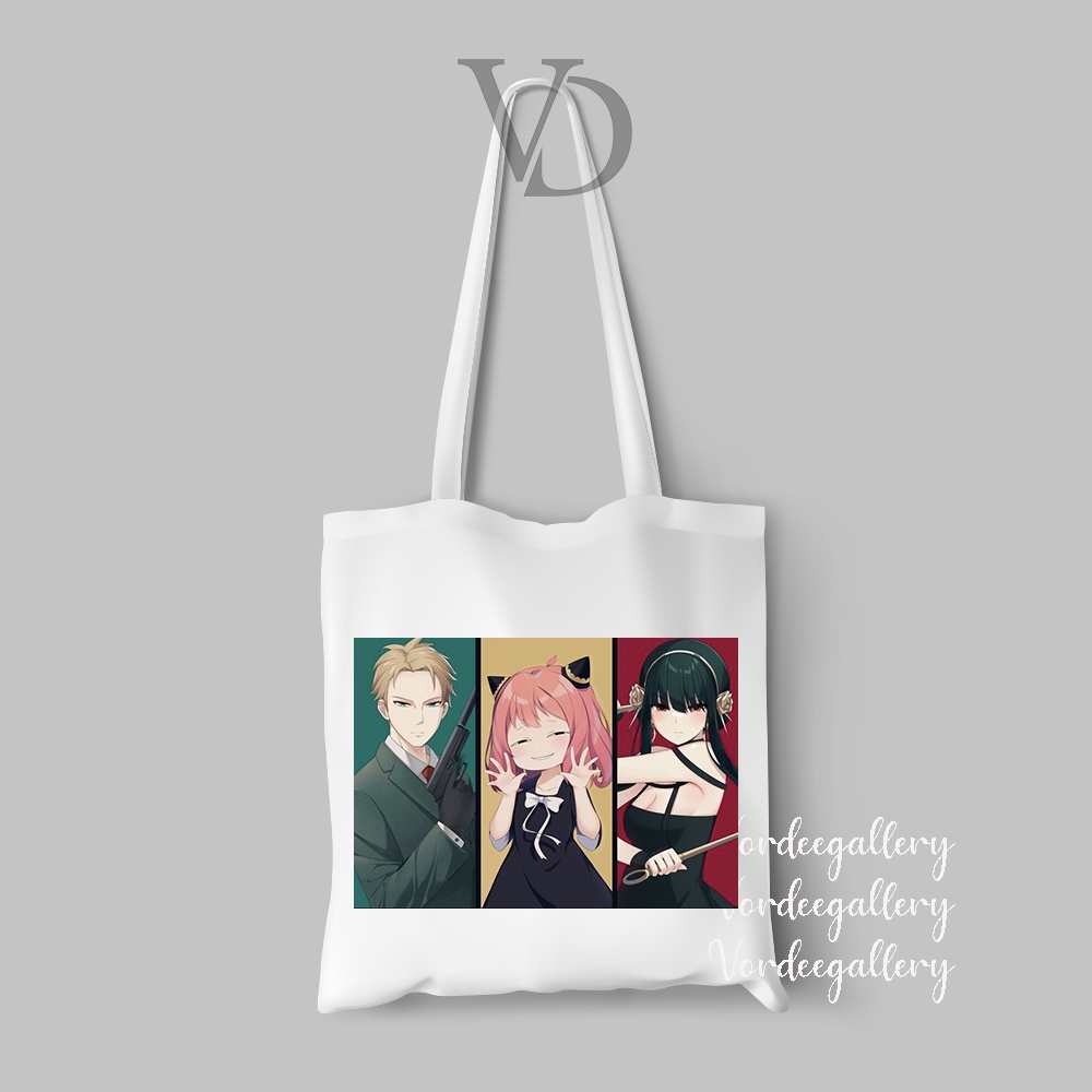 tote bag chibi spy x family / totebag anya anime jepang / animasi japan versi 1