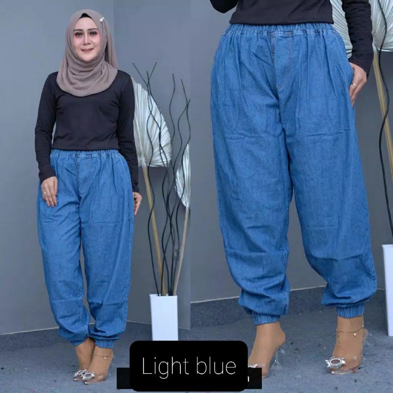 Celana Jogger Wanita Jeans Jumbo // Celana Jogger Jeans Super jumbo Murah