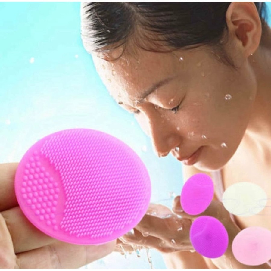 Sikat Pembersih Wajah Muka Silikon Silicone Facial Clean Pad Brush - Random Colour