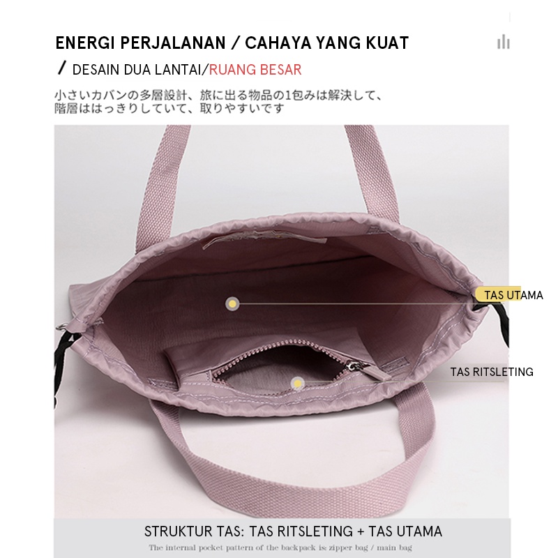 Hathin Muii COLORFUL FOX 0460 Tas Selempang Wanita Shoulder Bag Wanita Hand Bag Wanita Bahan Anti Air