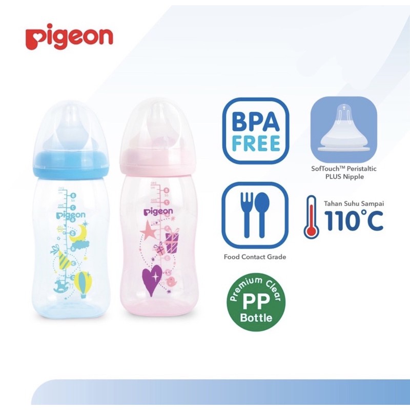 pigeon bottle Wide Neck PP Clear