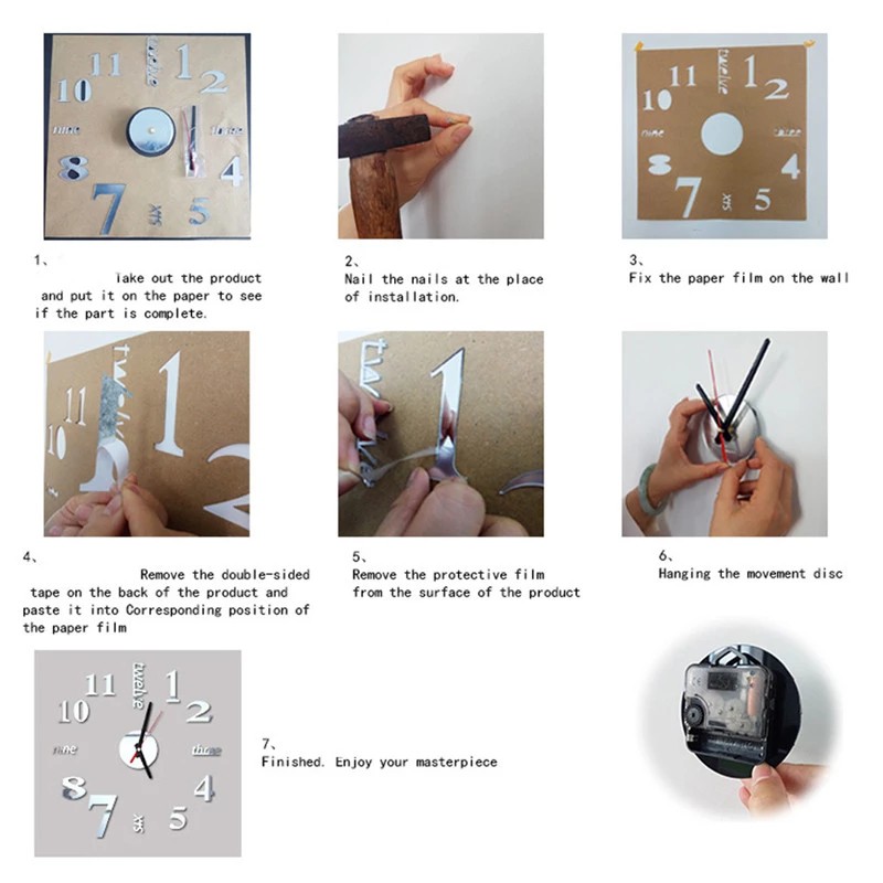 Diskon  Shop - J5076 Jam Dinding Besar DIY 3D /Jam DIY Diameter 40 / Jam Dinding Unik Dekorasi Rumah-6
