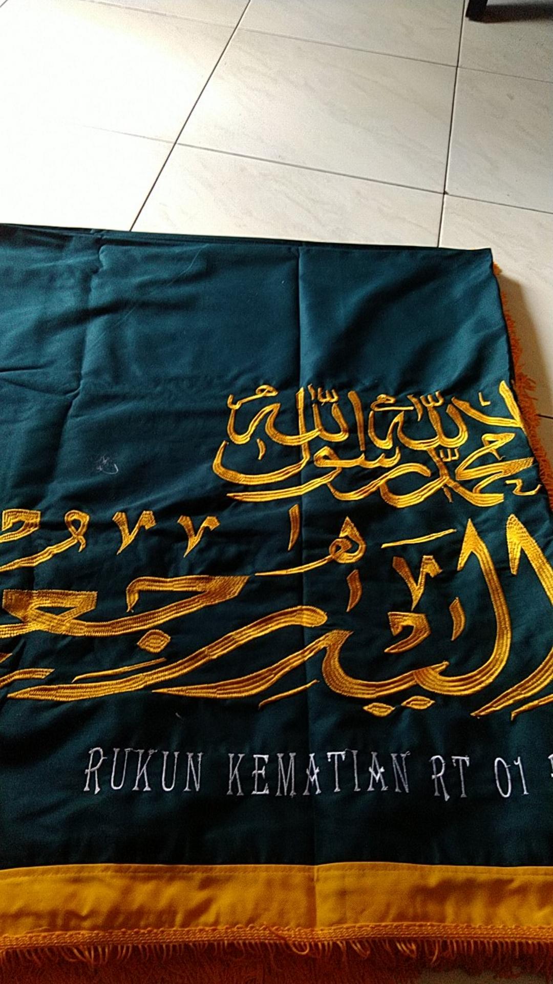 Rz Grosir Tutup Keranda Kaligrafi Bordir Bahan Tebal(drill) Hijau Tua