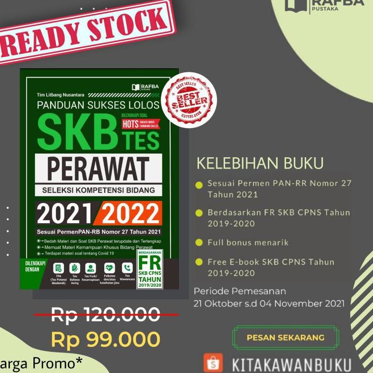 [KODE G8ZUL] BUKU SKB TENAGA PERAWAT 2021/2022 PANDUAN SUKSES LOLOS TES SKB TENAGA PERAWAT