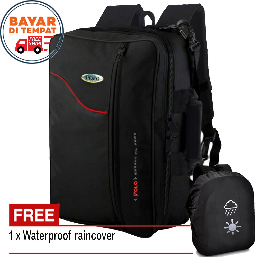 SHOPEE 7.7 BOMBASTIS SALE!! POLO Tas Ransel 3in1 Multifungsi Tas Pria Wanita Ransel Laptop Material Nilon Waterproof