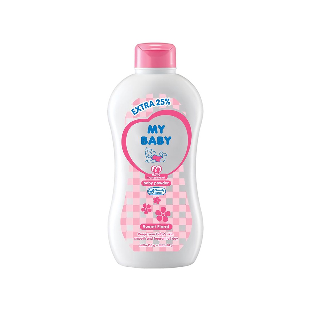 My Baby Powder Extra Bedak Bayi 150g + 38g - Bedak Tabur Bayi