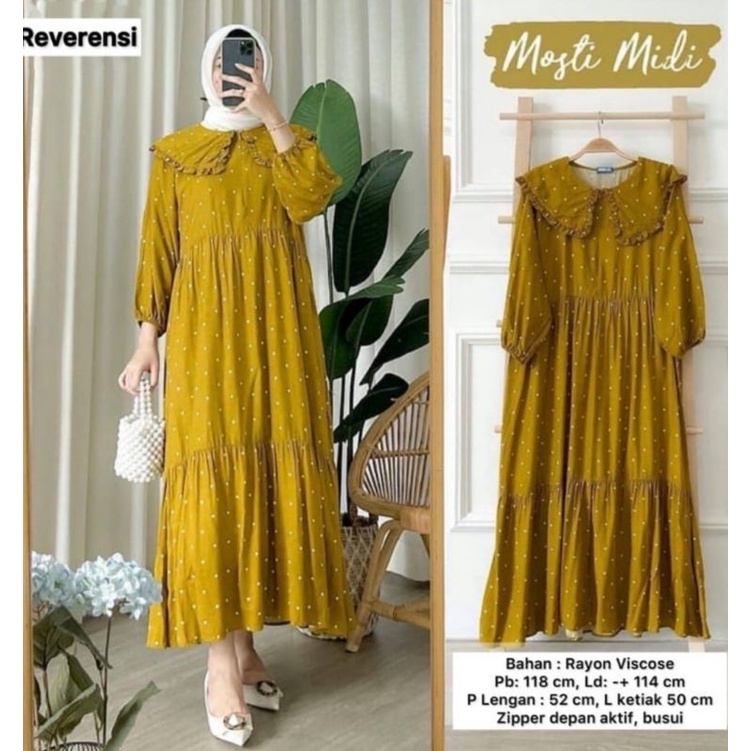 MIDI DRES LOWO KATUN RAYON PREMIUM BEST SELLER