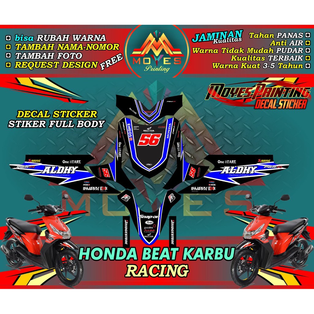 stiker vareasi beat karbu stiker beat karbu decal stiker motor honda beat karbu_RACING