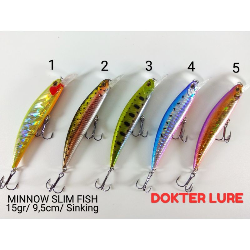 LURE Minnow SLIM FISH 15gr 9.5cm Sinking Umpan Casting