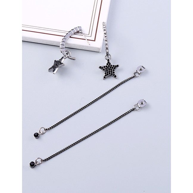 LRC Anting Tusuk Fashion Silver S925 Sterling Silver Star Tassel Earrings F95539