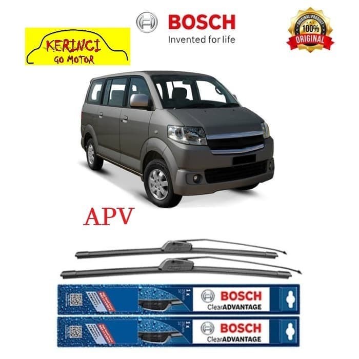 WIPER BOSCH CLEAR ADVANTAGE SUZUKI APV 16&quot; &amp; 16&quot; SEPASANG WIPER PISANG