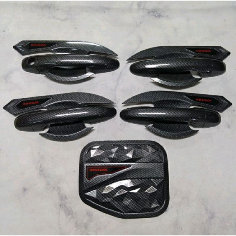 Paket Tank Cover Handle &amp; Outer CARBON Mobil All New INNOVA REBORN / VENTURER 2016-2022