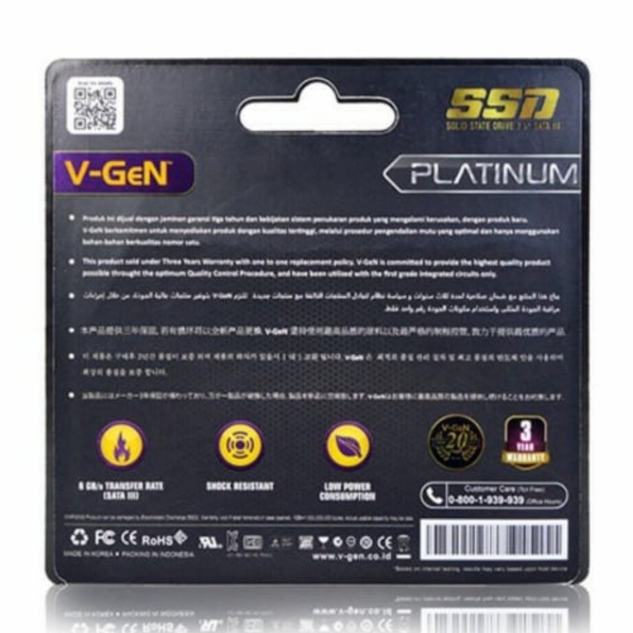 SSD VGEN PLATINUM 128GB 256GB 512GB 1TB SATA3 128 GB 256 GB 512 GB 1 TB V-GEN 2.5&quot;