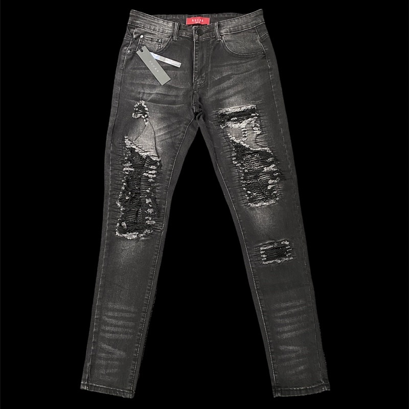 Rucas Shadow Black Biker Jeans
