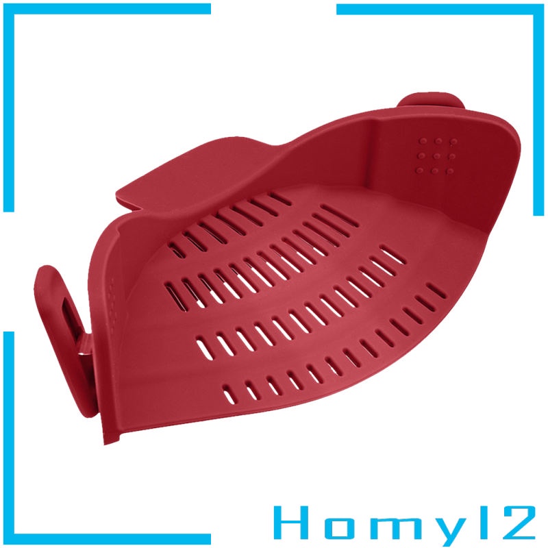 [HOMYL2] Snap Strain Strainer Clip On Silicone Colander Fits all Pots and Bowls Green