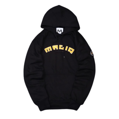 Jaket Sweater Hoodie MA APLIKASI HAND LOGO  – Black Edition Fashion Trendy Casual Pria Good Brand Qu