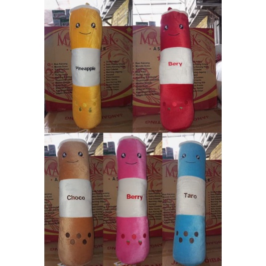 (PROMO) Guling Boba Jumbo LED / Guling Boba Bordir / Guling Viral