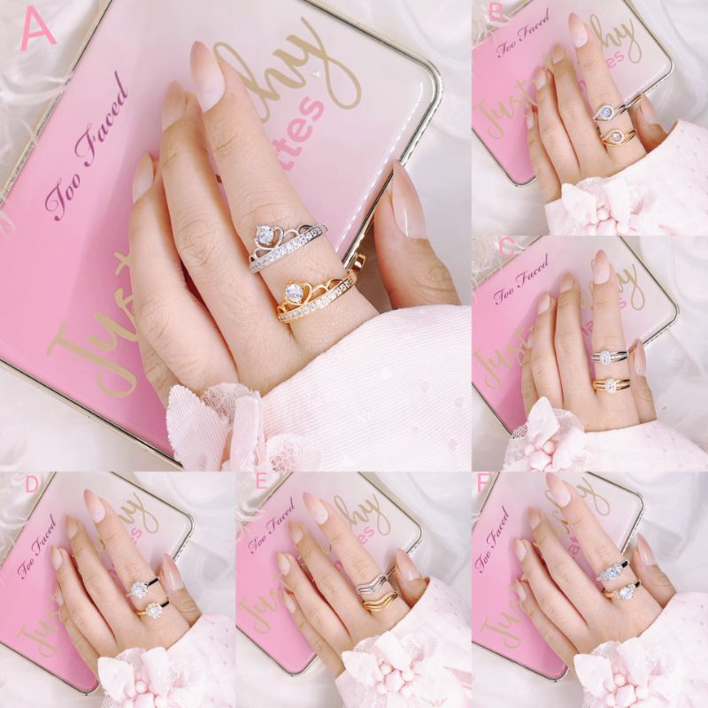 Cincin new fashion korea permata zircon tidak karat&amp;alergi ♡JC-8♡