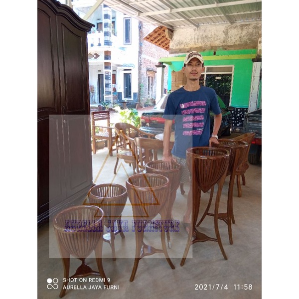 orokan pot bunga kayu jati / tempat pot minimalis / pot bunga orokan