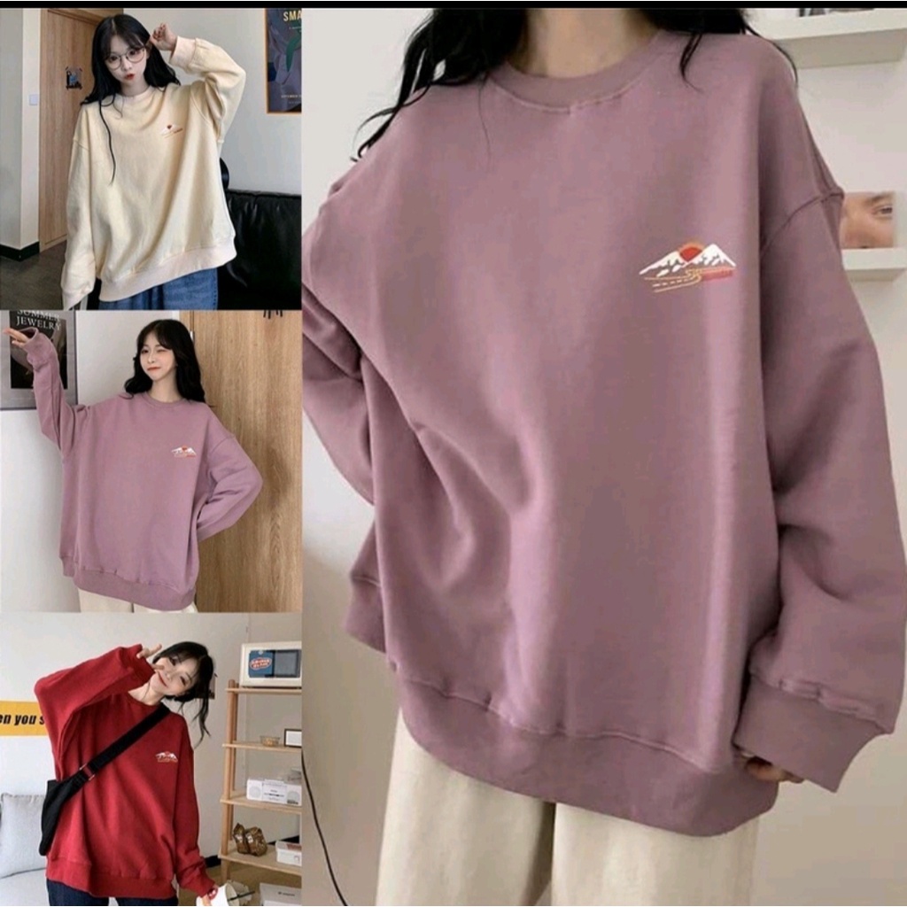 LAZY OVERSIZE SWEATER OBLONG CREWNECK WANITA