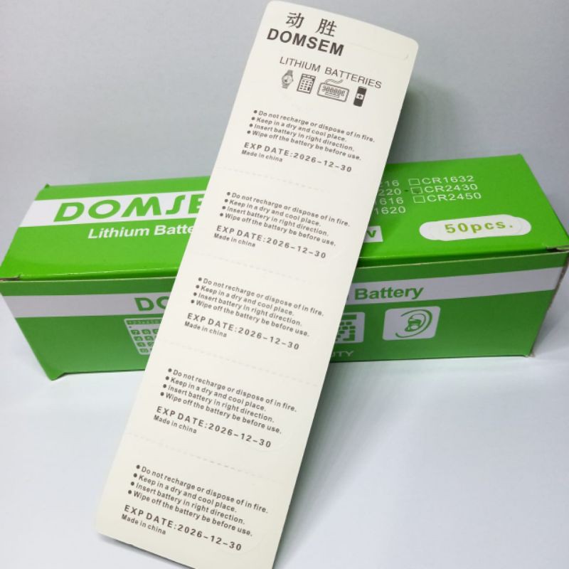 Batre Domsem CR2430 lithium Cell battery murah batre jam tangan