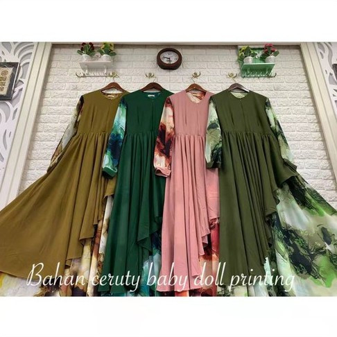 Yuliacollection Ceruty Babydoll Abaya